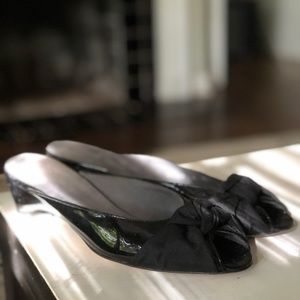 Narrow Stuart Weizmann Patent Leather Kitten Heels